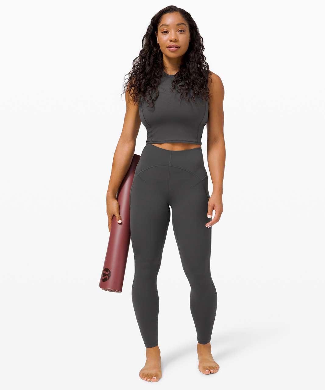 Lululemon Unlimit High-Rise Crop Black Leggings Keyhole Detail 23