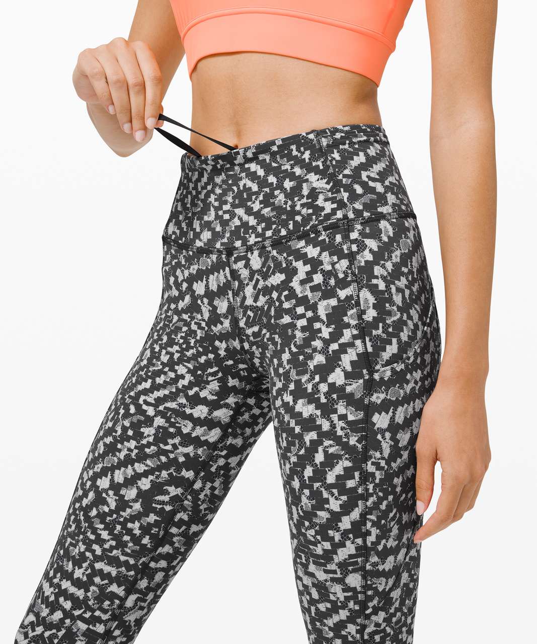 Lululemon Fast and Free Tight II 25" *Non-Reflective Nulux - Pace Lace Graphite Grey Multi