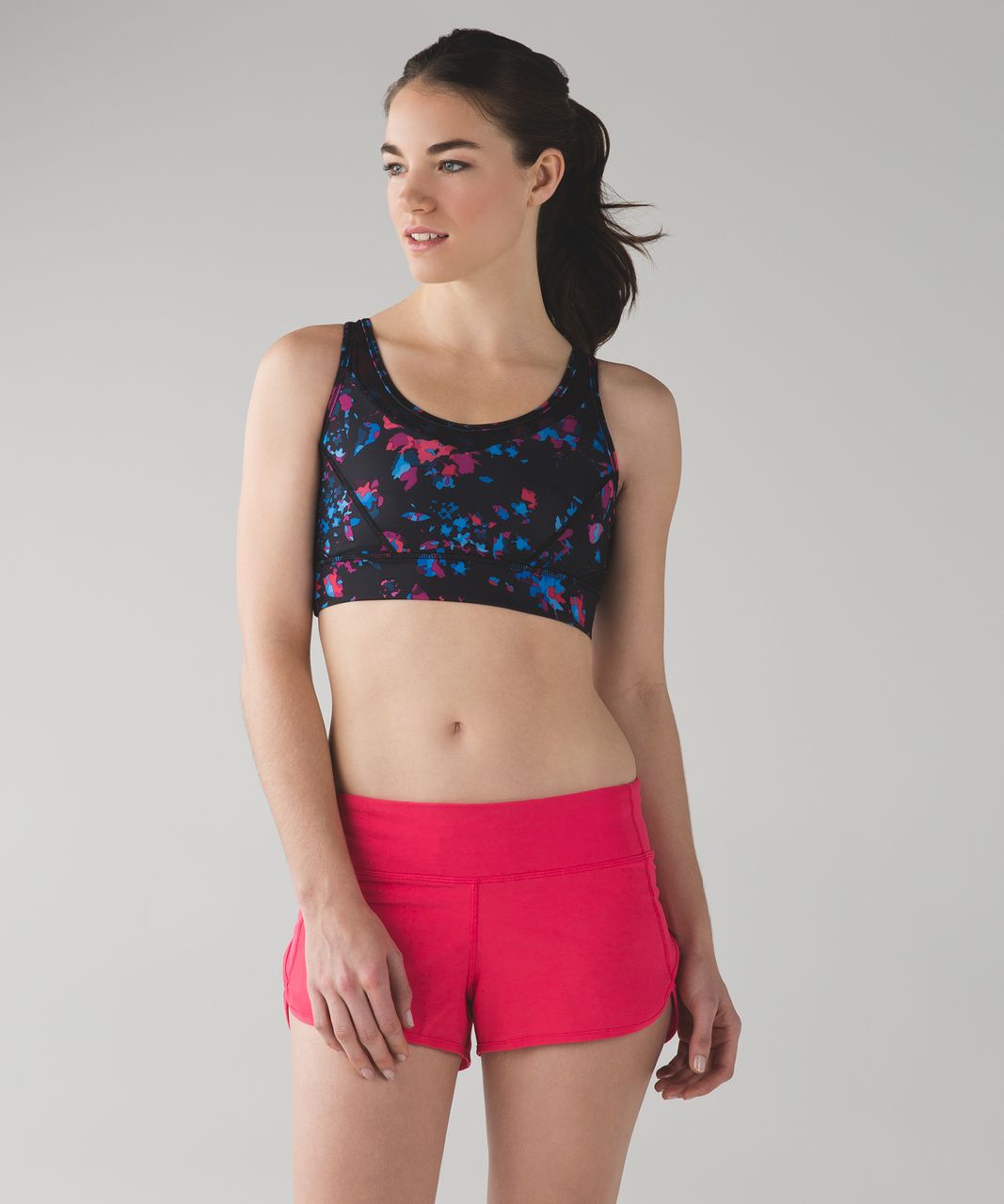 Lululemon Strap It Like Its Hot Bra - Mini Blooming Pixie Raspberry Multi /  Black - lulu fanatics