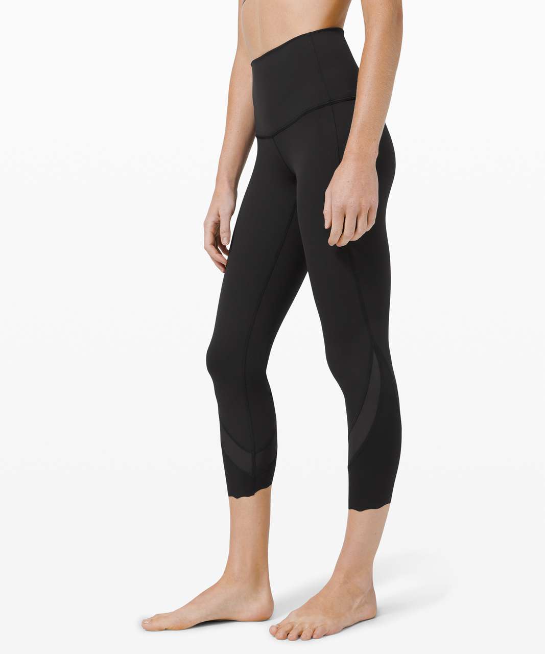 Lululemon Wunder Under Crop High-Rise *Roll Down Scallop Full-On Luxtreme 23" - Black