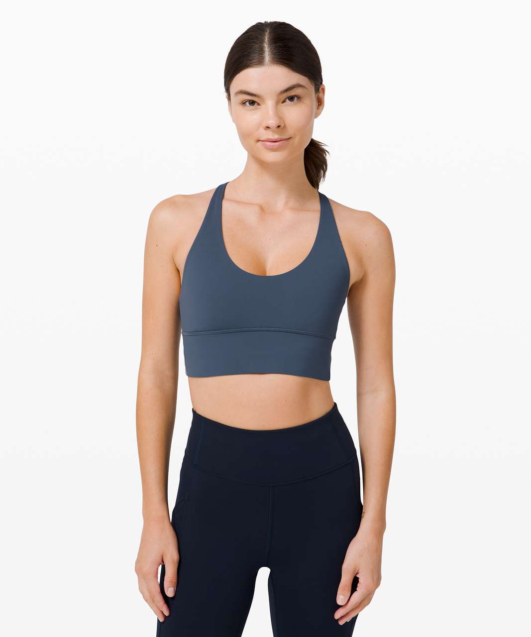 Lululemon Blue/white sports bra leafs print size 6