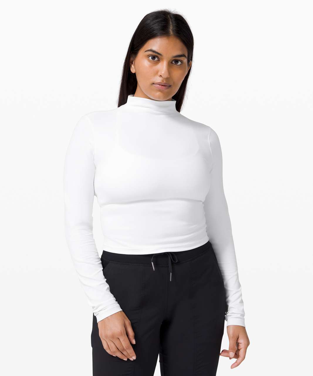 Lululemon All Aligned Mock Neck Long Sleeve - White - lulu fanatics