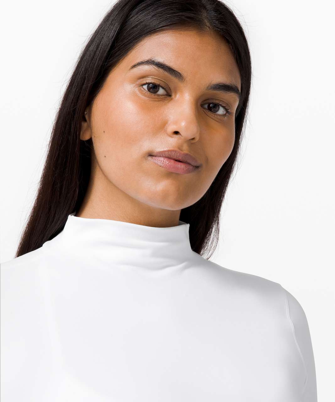 Lululemon All Aligned Mock Neck Long Sleeve - White - lulu fanatics