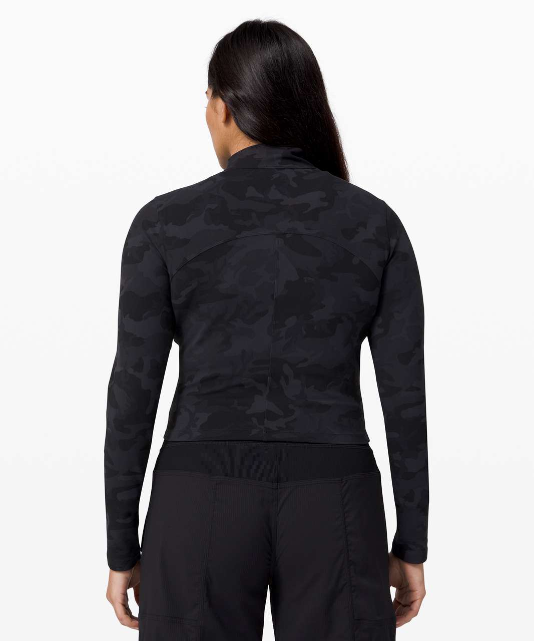 LA Open back mock neck LS in black granite (10) paired with groove pants  (8) and Free to be serene Brown earth camo (10) : r/lululemon