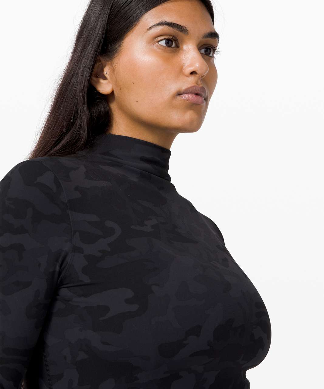 Lululemon All Aligned Mock Neck Long Sleeve Top Incognito Camo