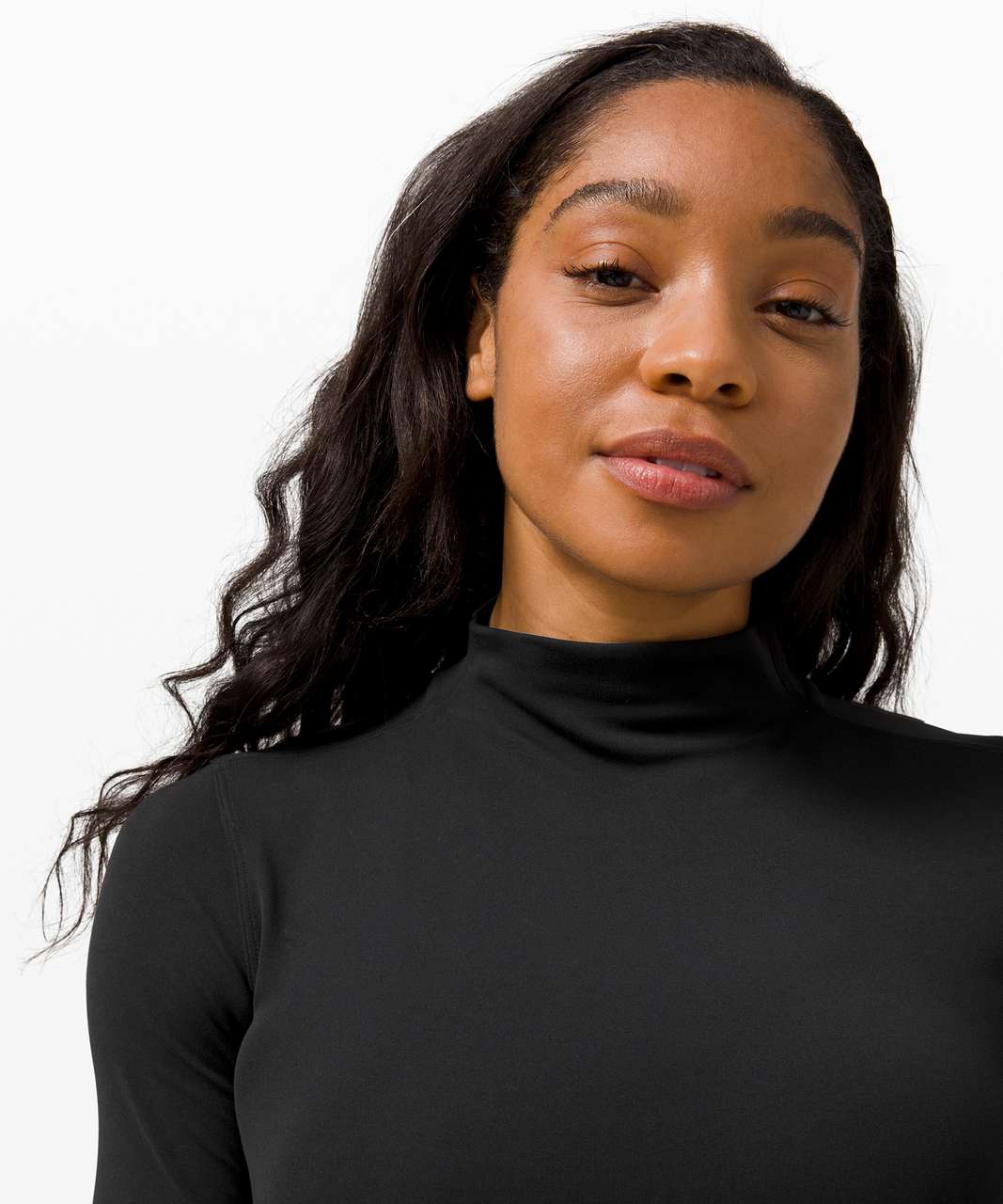 Women's Mock Neck Longsleeve - Black · FIGS