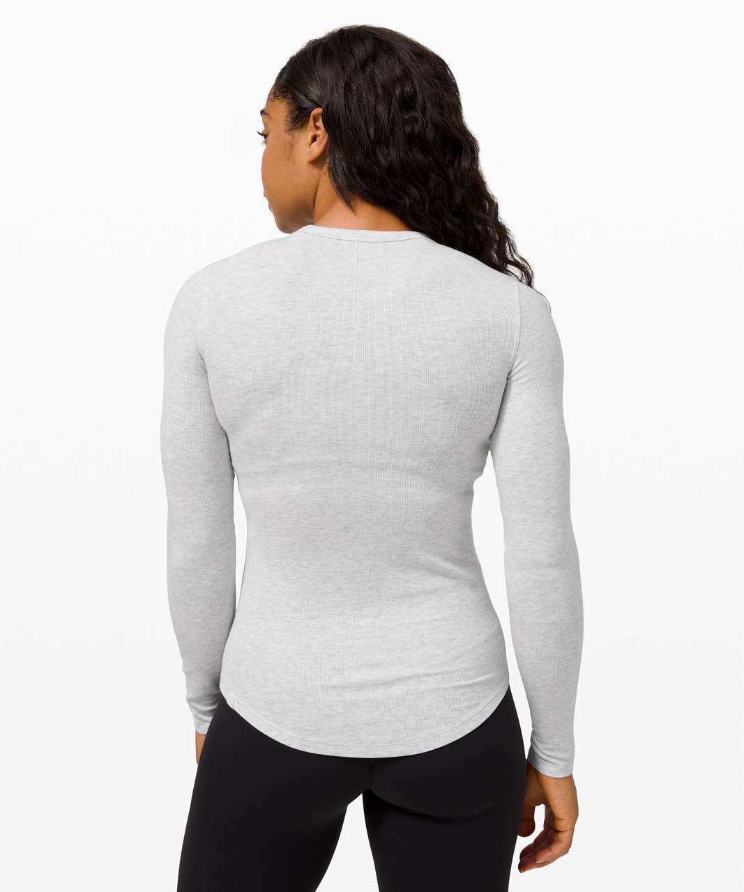 Lululemon Hold Tight Ribbed Long Sleeve Shirt - Heathered Core