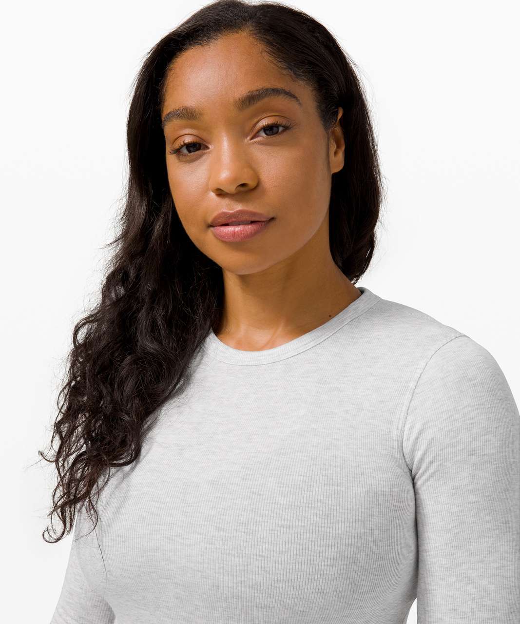 Lululemon Hold Tight Ribbed Long Sleeve Shirt - Heathered Core