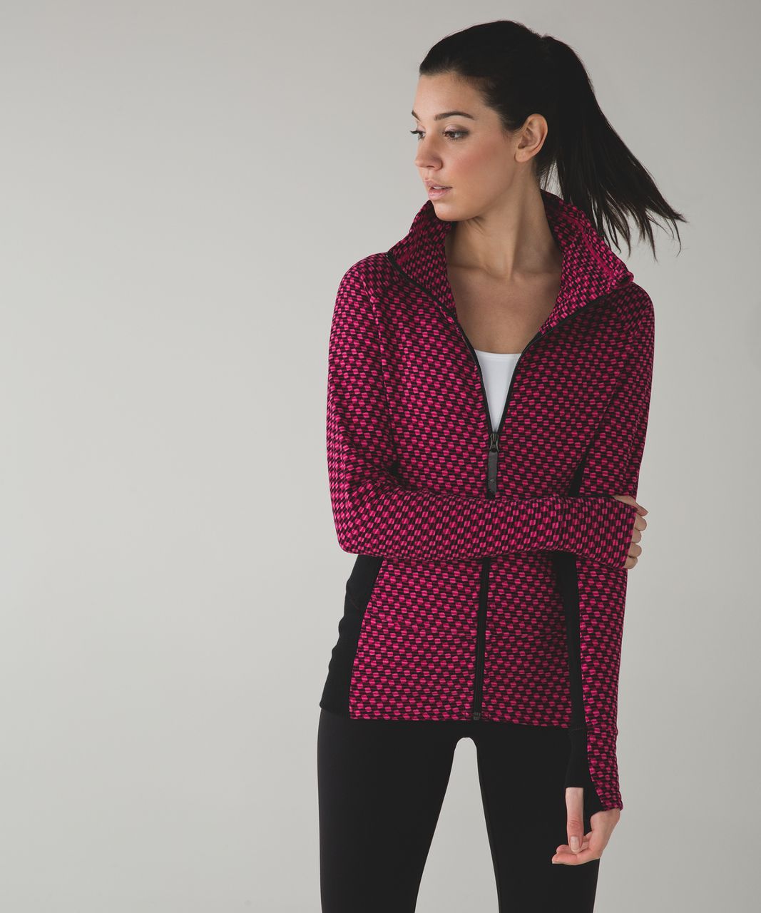 Lululemon Radiant Jacket - Deep Dive Berry Rumble Black / Black