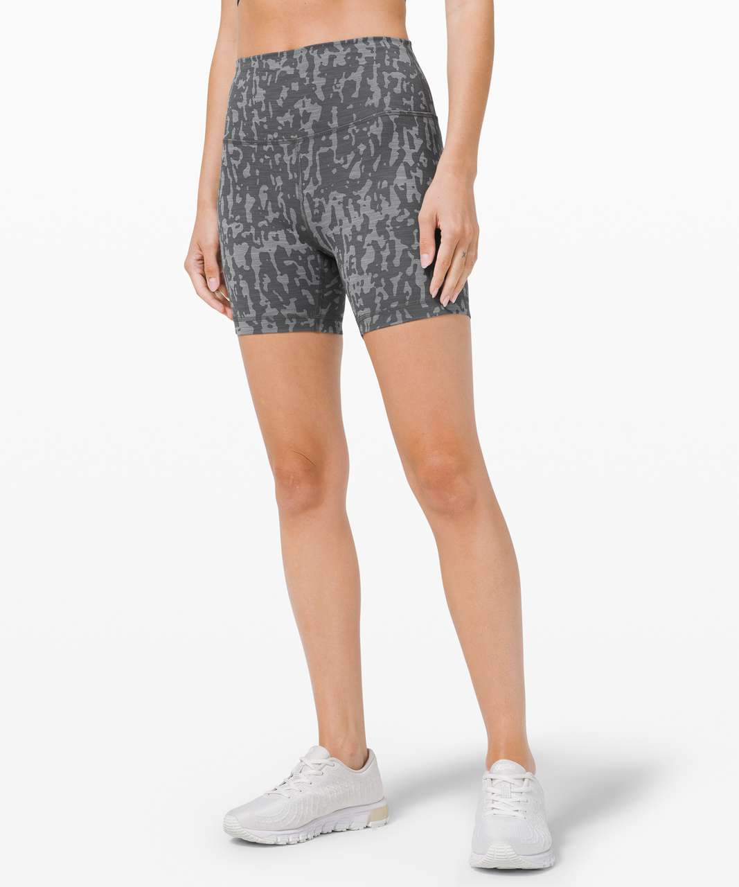 Lululemon Wunder Train High-Rise Short 6" *Print - Heathered PU Black Asphalt Grey