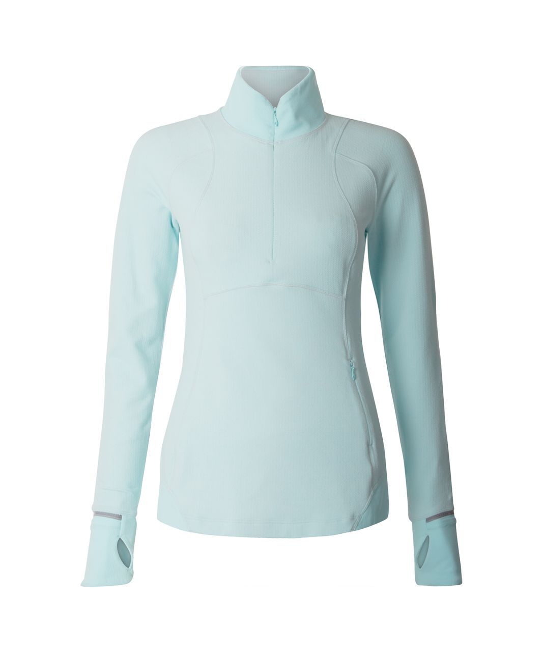 Lululemon Runderful 1/2 Zip - Herringbone Heathered Aquamarine Nimbus / Aquamarine