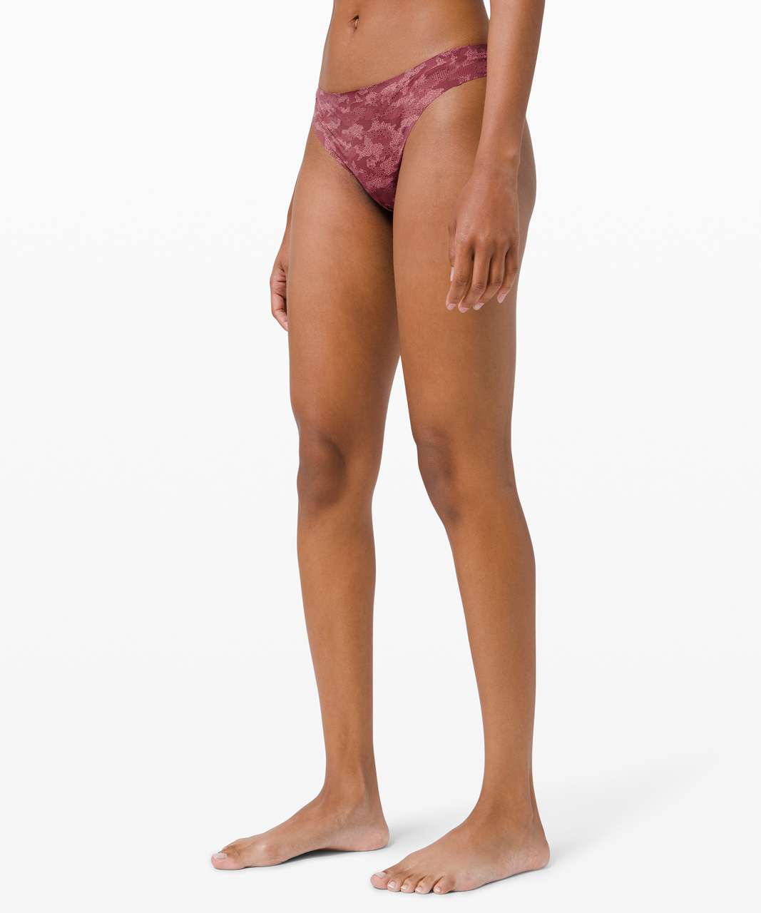 Lululemon Smooth Seamless Thong - Collage Camo Mini Royal Plum Multi