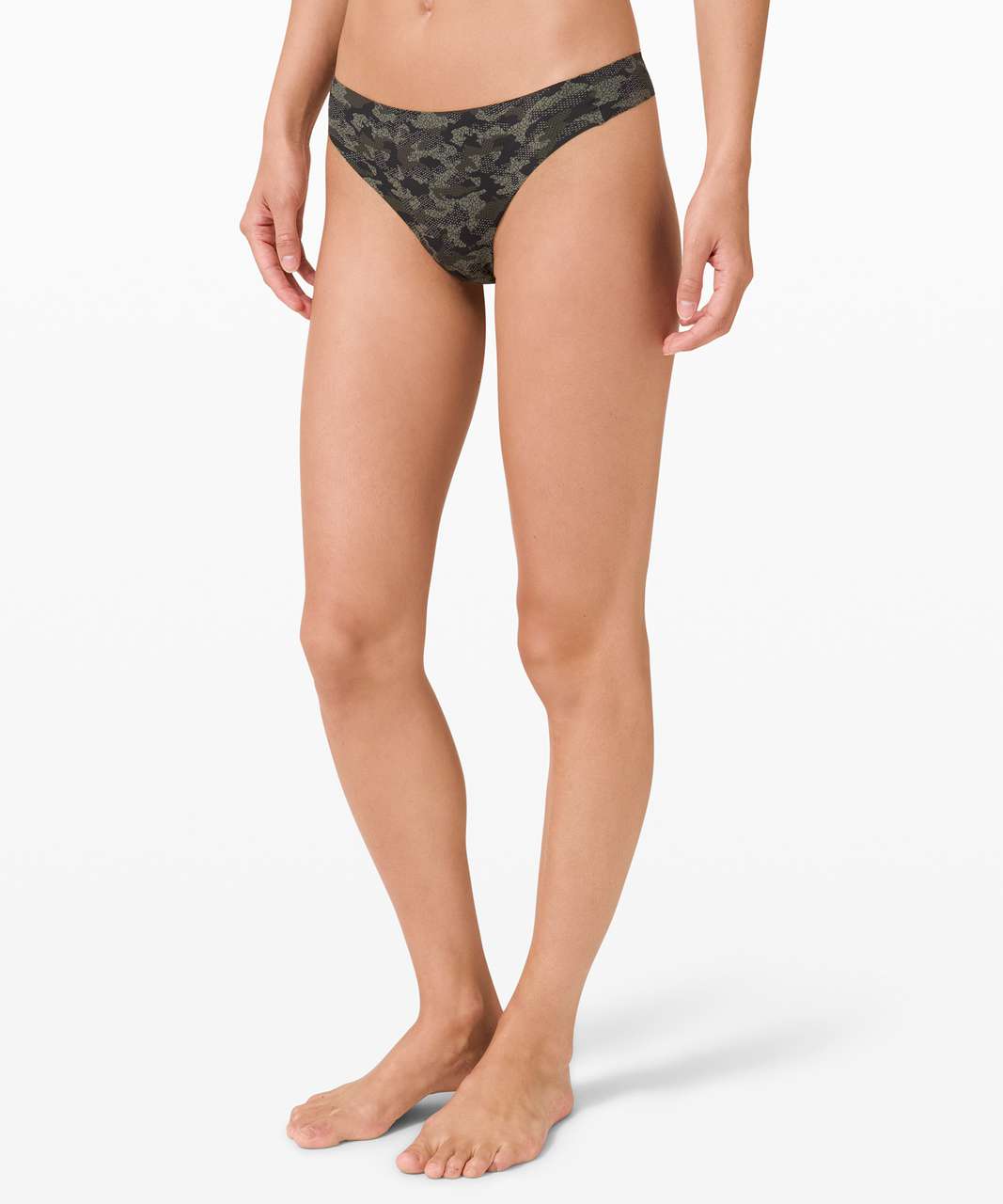 Lululemon Smooth Seamless Thong - Collage Camo Mini Black Multi