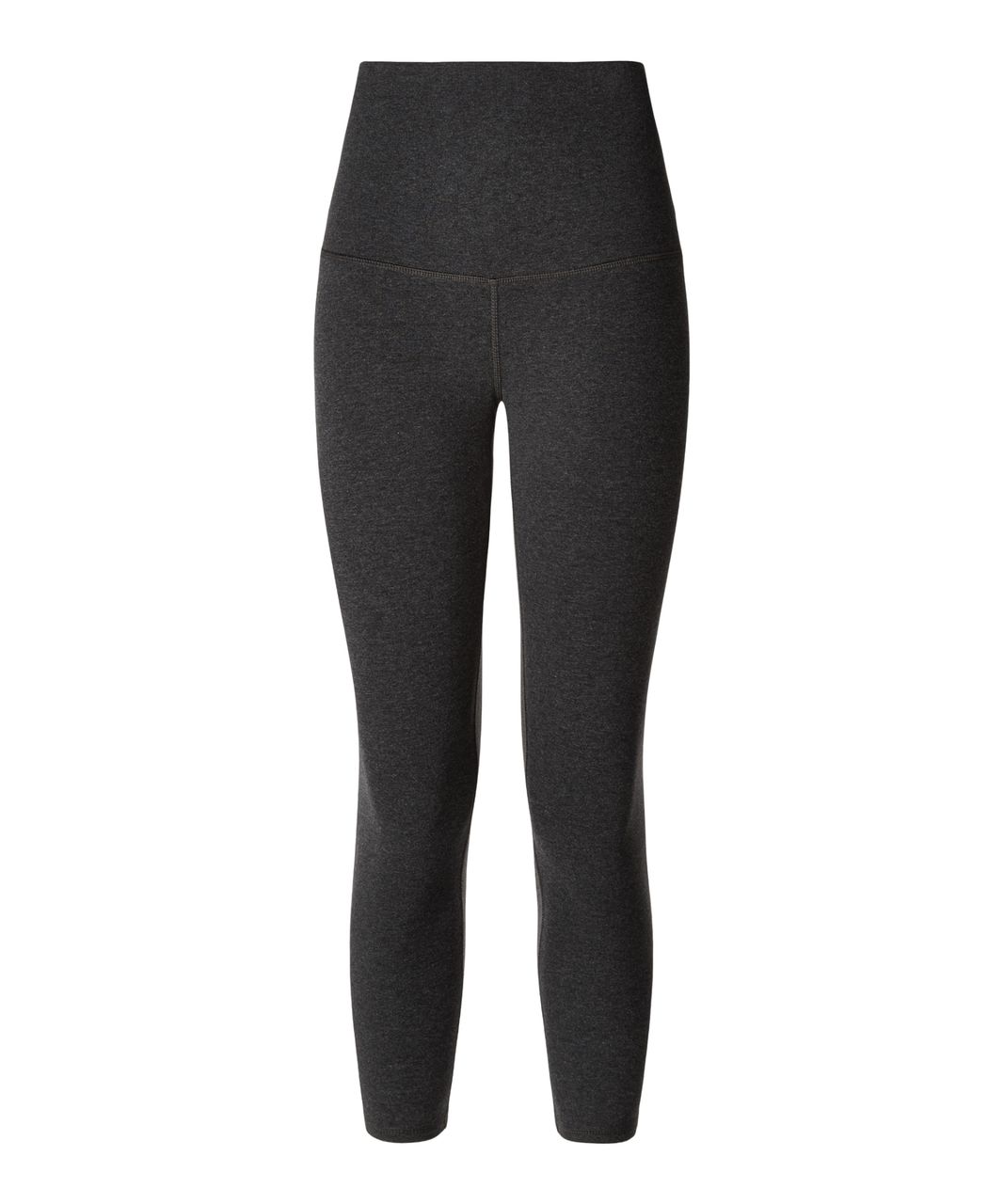 Lululemon Wunder Under Crop (Roll Down) - Heathered Black - lulu fanatics