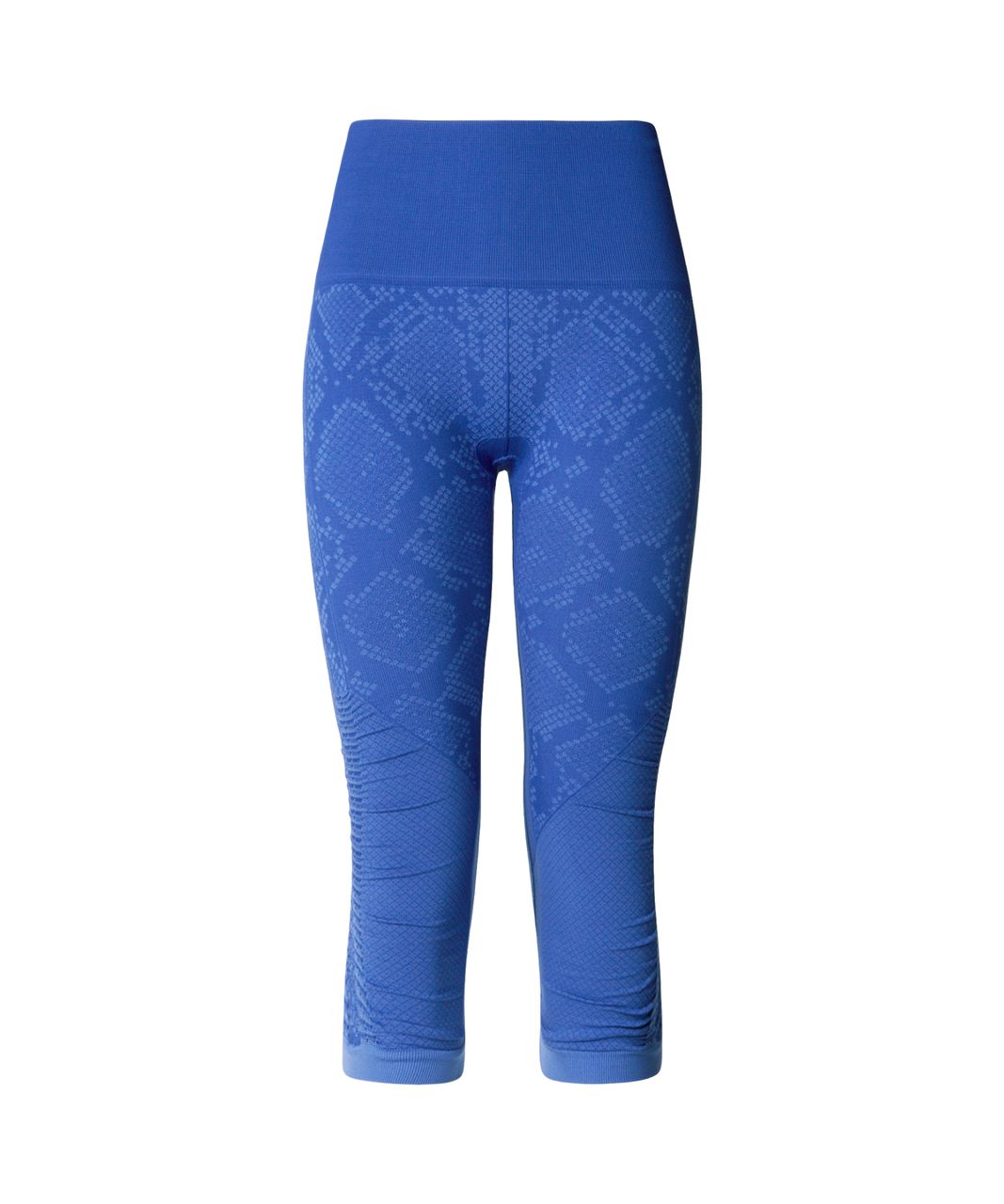 Lululemon  In The Flow Crop II Heathered Sapphire Blue Snakeskin Pattern