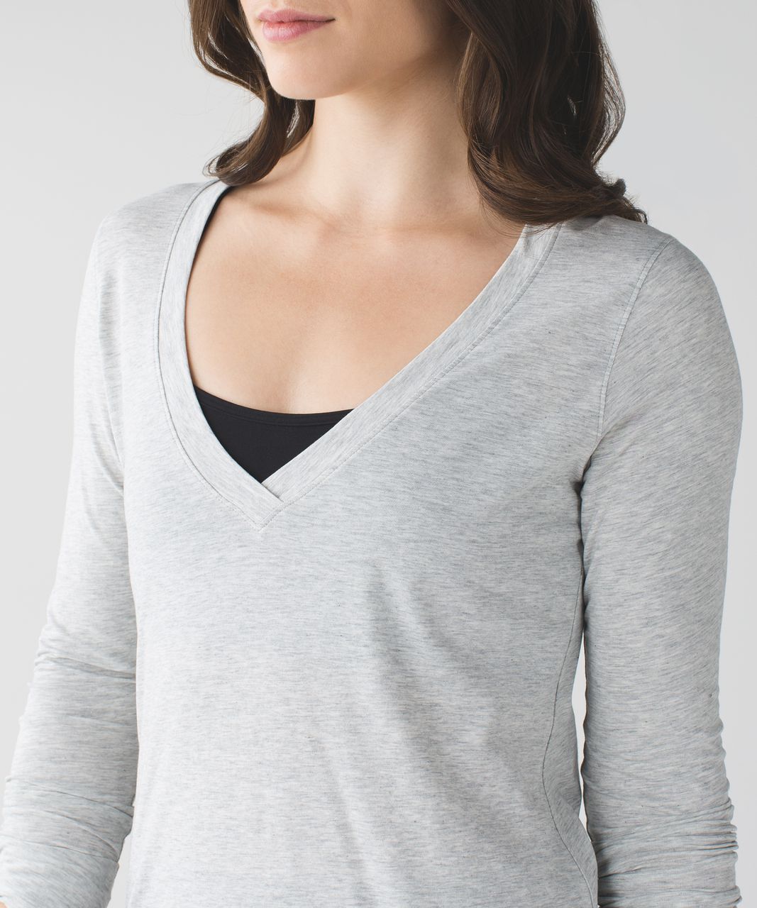 Lululemon Let Be Long Sleeve Tee - Heathered Light Grey