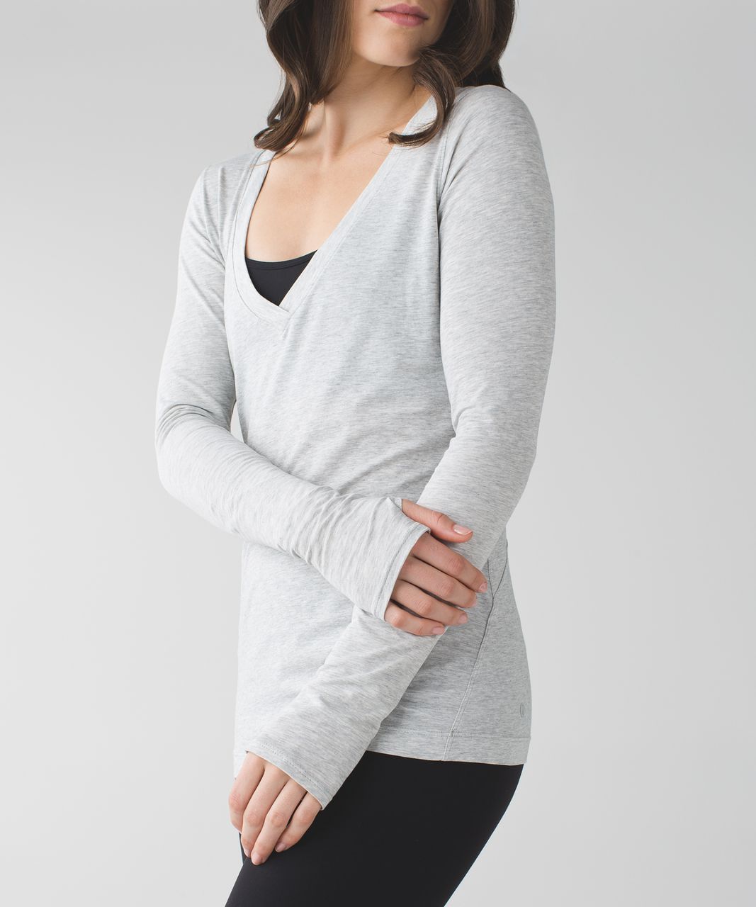 Lululemon Let Be Long Sleeve Tee - Heathered Light Grey