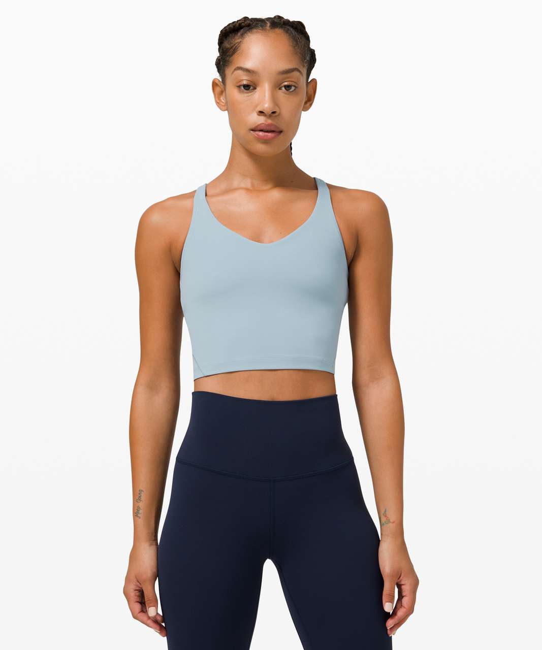 Chambray align tank (size 12) paired with Mini Herringbone aligns (size 10)  : r/lululemon