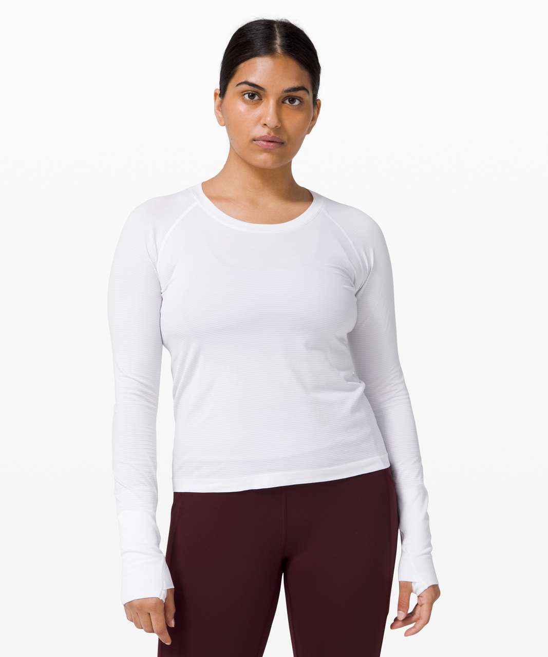 トップス Lululemon Swiftly Tech LS サイズ6 QbltZ-m27250054875 えんじ