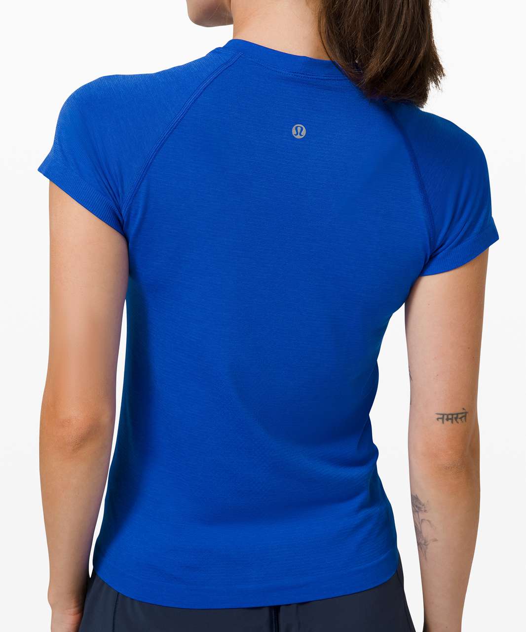 Lululemon Size 6 Swiftly Tech Short Sleeve 2.0 Blue BLBTBLBT Crew Run Xstink