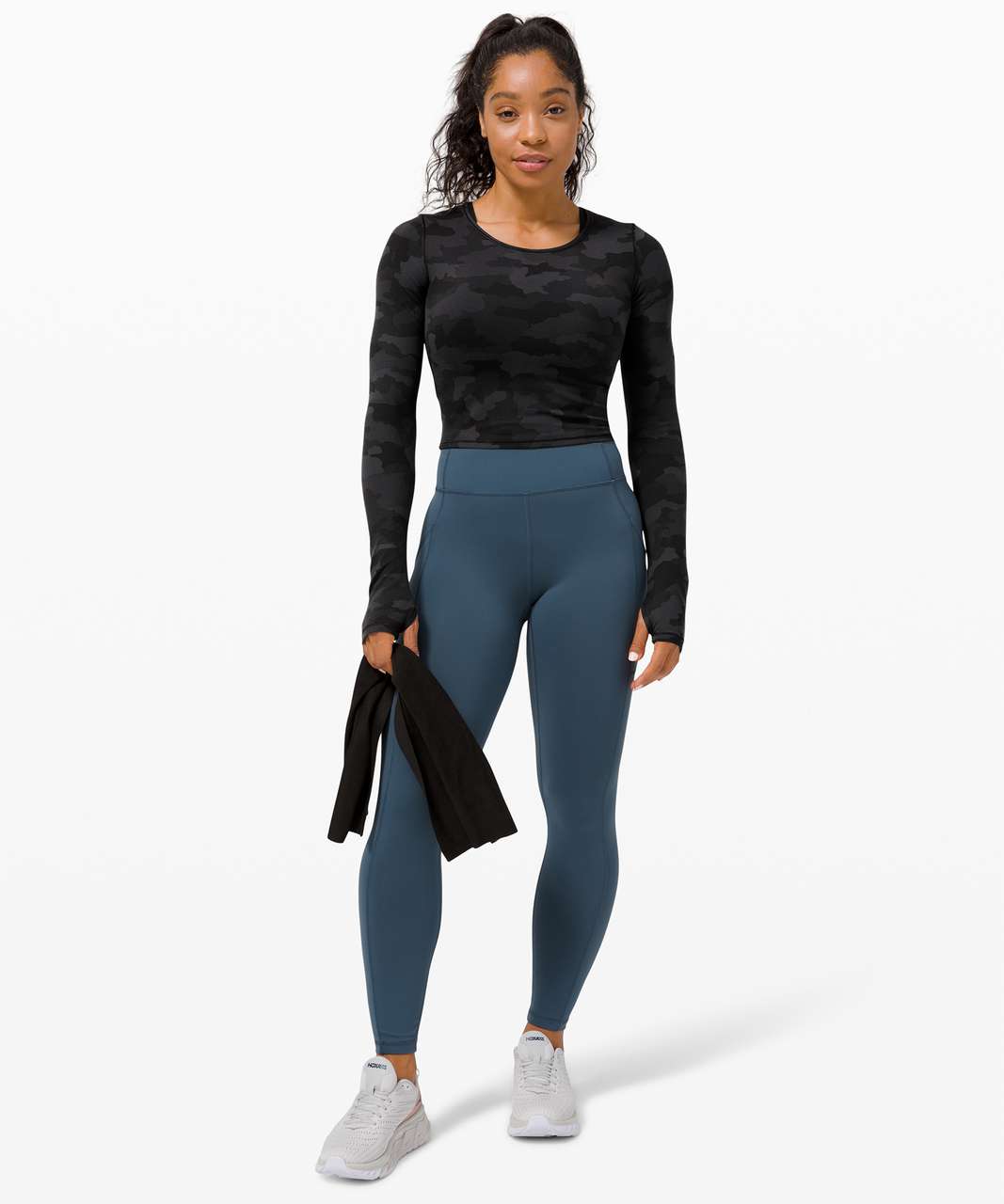 Lululemon Wunder Train Cropped Long Sleeve - Black - lulu fanatics