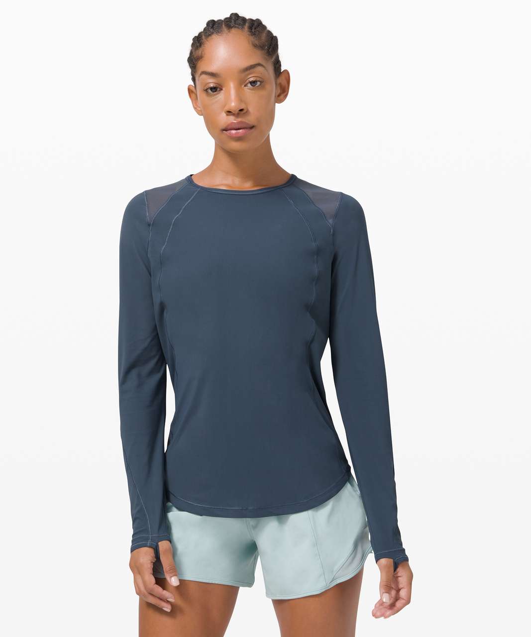 Lululemon The Fundamental Long Sleeve Henley - Iron Blue - lulu fanatics