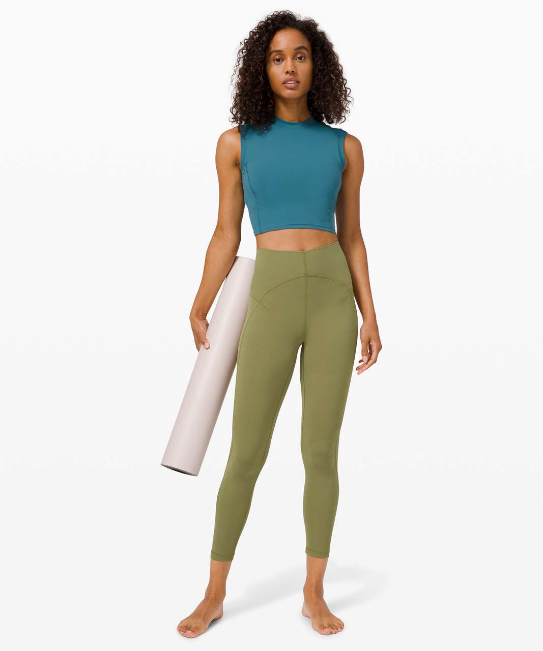 Lululemon Nulu and Crisscross Mesh Stirrup Tight - Bronze Green - lulu  fanatics