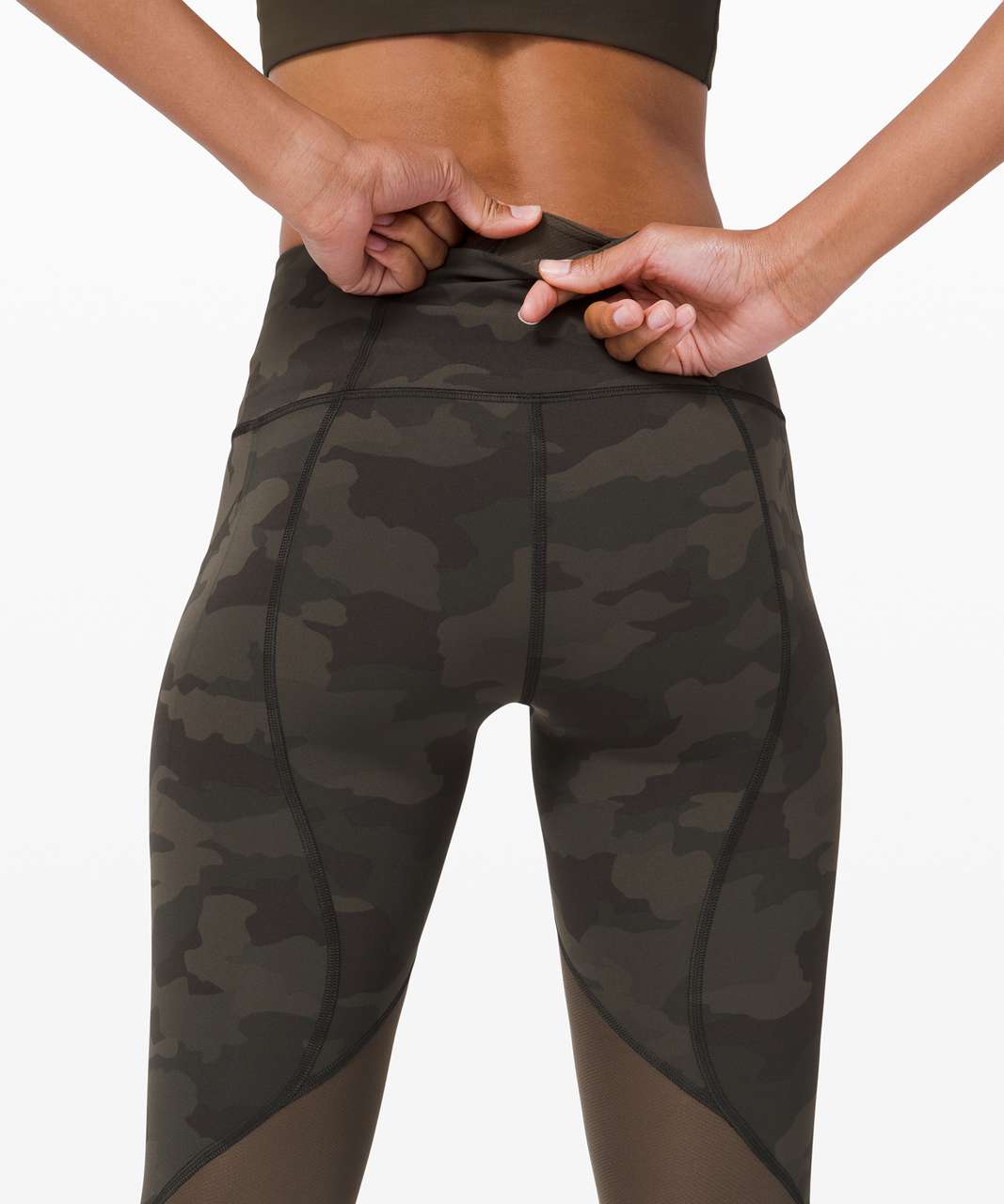 Lululemon Pace Rival High-Rise Crop 22" - Heritage 365 Camo Dark Olive Multi / Dark Olive