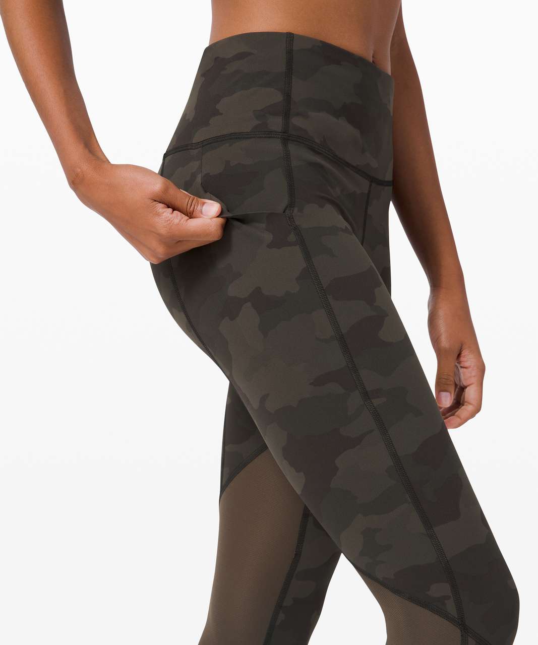 Lululemon Pace Rival High-Rise Crop 22" - Heritage 365 Camo Dark Olive Multi / Dark Olive