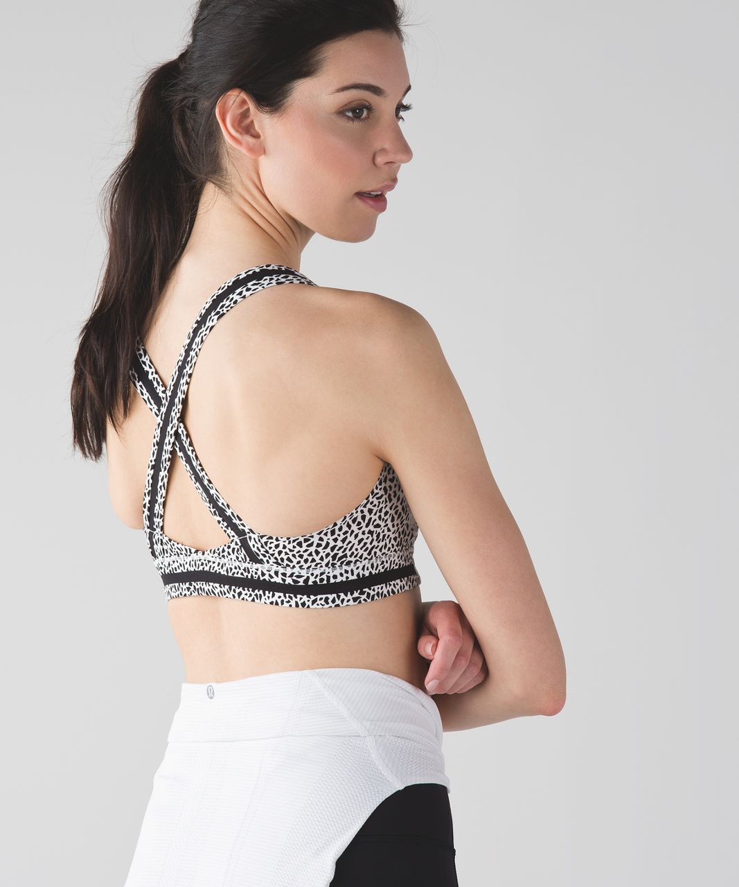 Lululemon Rack Pack Bra - Miss Mosaic White / Posey Black White