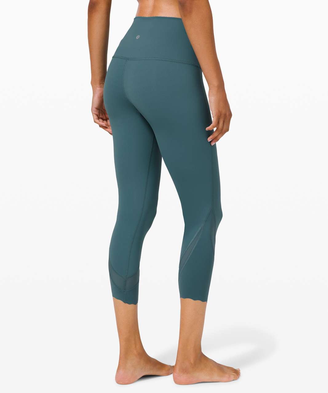 Lululemon Wunder Under Crop High-Rise *Roll Down Scallop Full-On Luxtreme  23 - Desert Teal - lulu fanatics