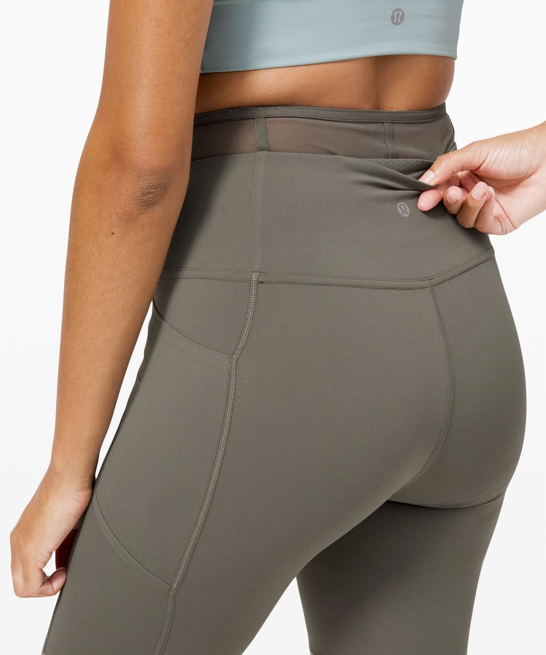 Lululemon Femme Force Super High Rise Short 8 - Grey Sage - lulu