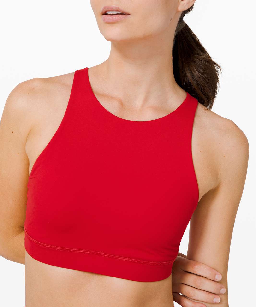 Red Sports Bra - High Impact Sports Bra - High Neck Active Top - Lulus