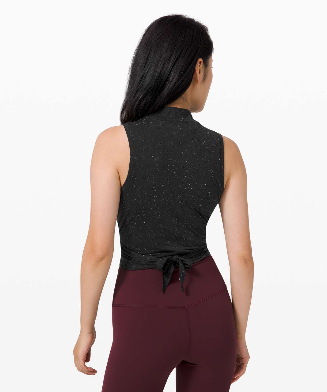 Lululemon Twist & Reach Mock Neck Tank Heathered Black