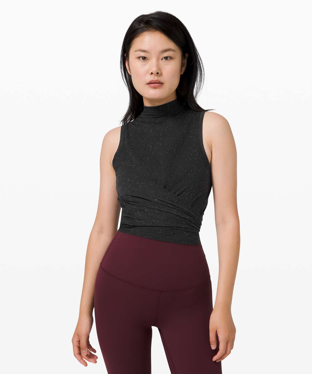 Lululemon Time to Restore Mock Neck Tank - Black / White