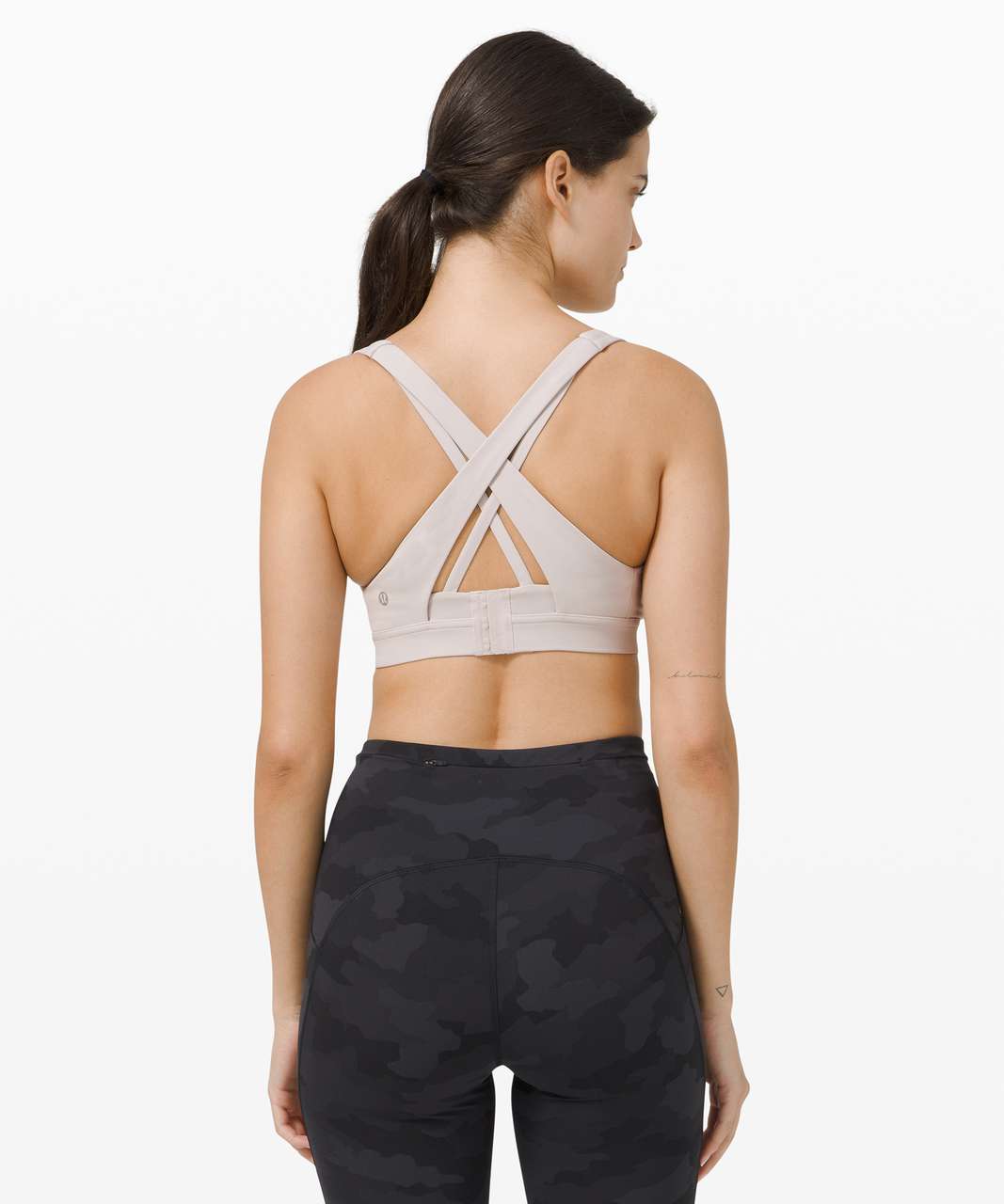 Lululemon Athletica Stash It All Bra Strappy Racerback Yoga White 4