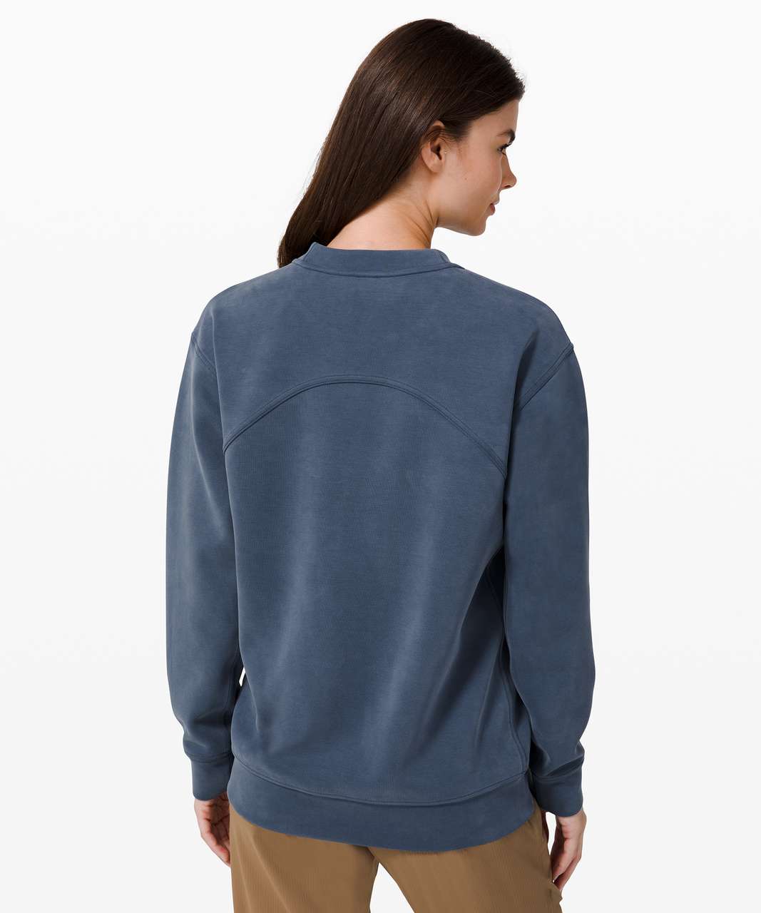 This sweatshirt is the real deal! All yours sandwash in iron blue (4) with  in movement in black (6). It's sooo comfortable! : r/lululemon