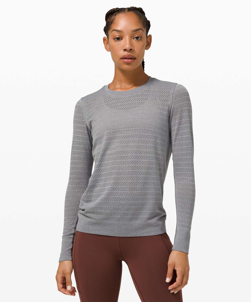 Lululemon Swiftly Breathe Long Sleeve Squad - Slate / White - lulu fanatics