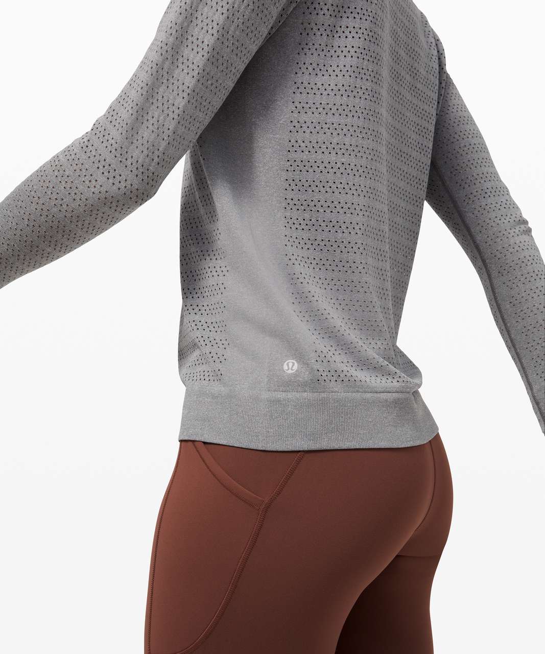 Lululemon Swiftly Breathe Long Sleeve Squad - Slate / White