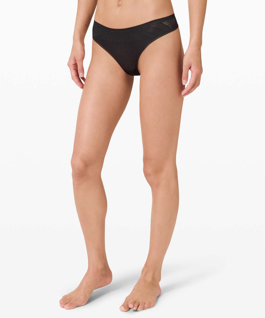 Lululemon Awake to Lace Thong - Black - lulu fanatics