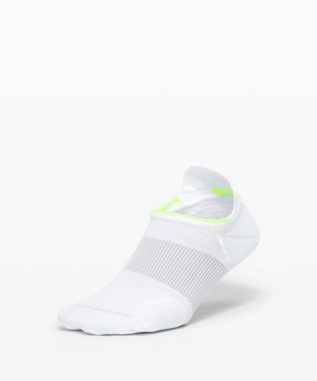 Lululemon Power Stride Tab Sock *Stripe - White / Highlight Yellow