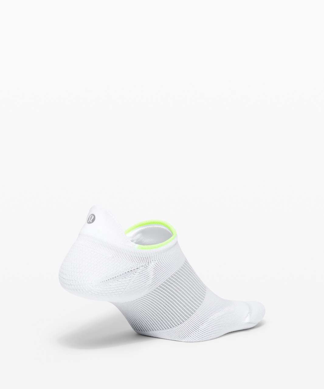 Lululemon Power Stride Tab Sock *Stripe - White / Highlight Yellow