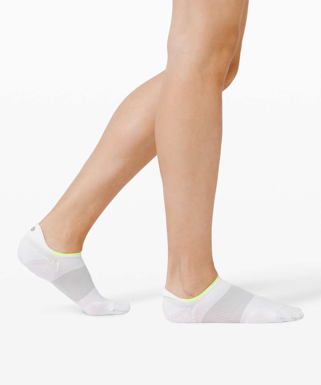 Lululemon Power Stride Tab Sock *Stripe - White / Highlight Yellow