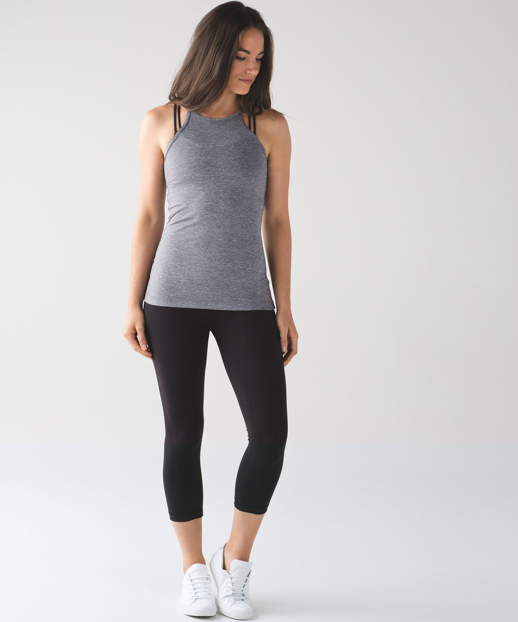 Lululemon Power Y Tank - Heathered Slate - lulu fanatics