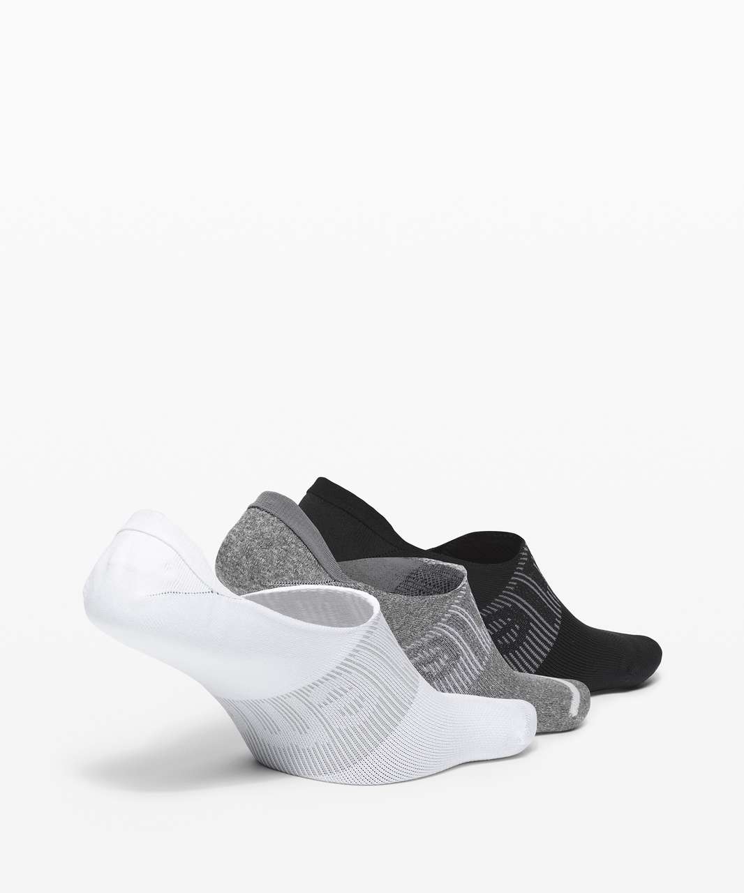 Lululemon Daily Stride No Show Sock *3 Pack - White / Heather Grey / Black