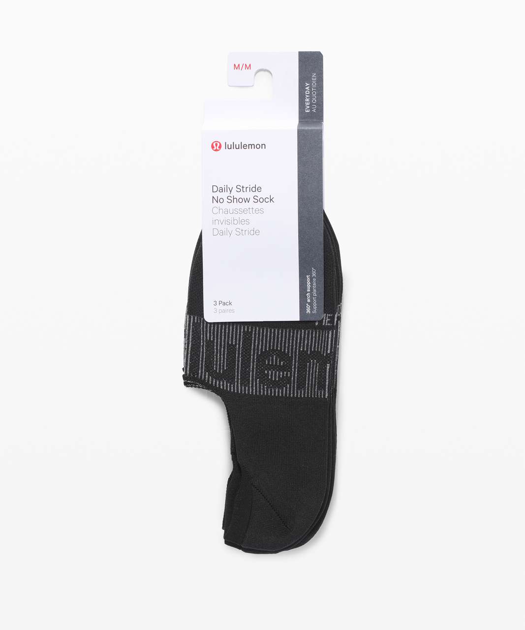 Lululemon Daily Stride No Show Sock *3 Pack - Black