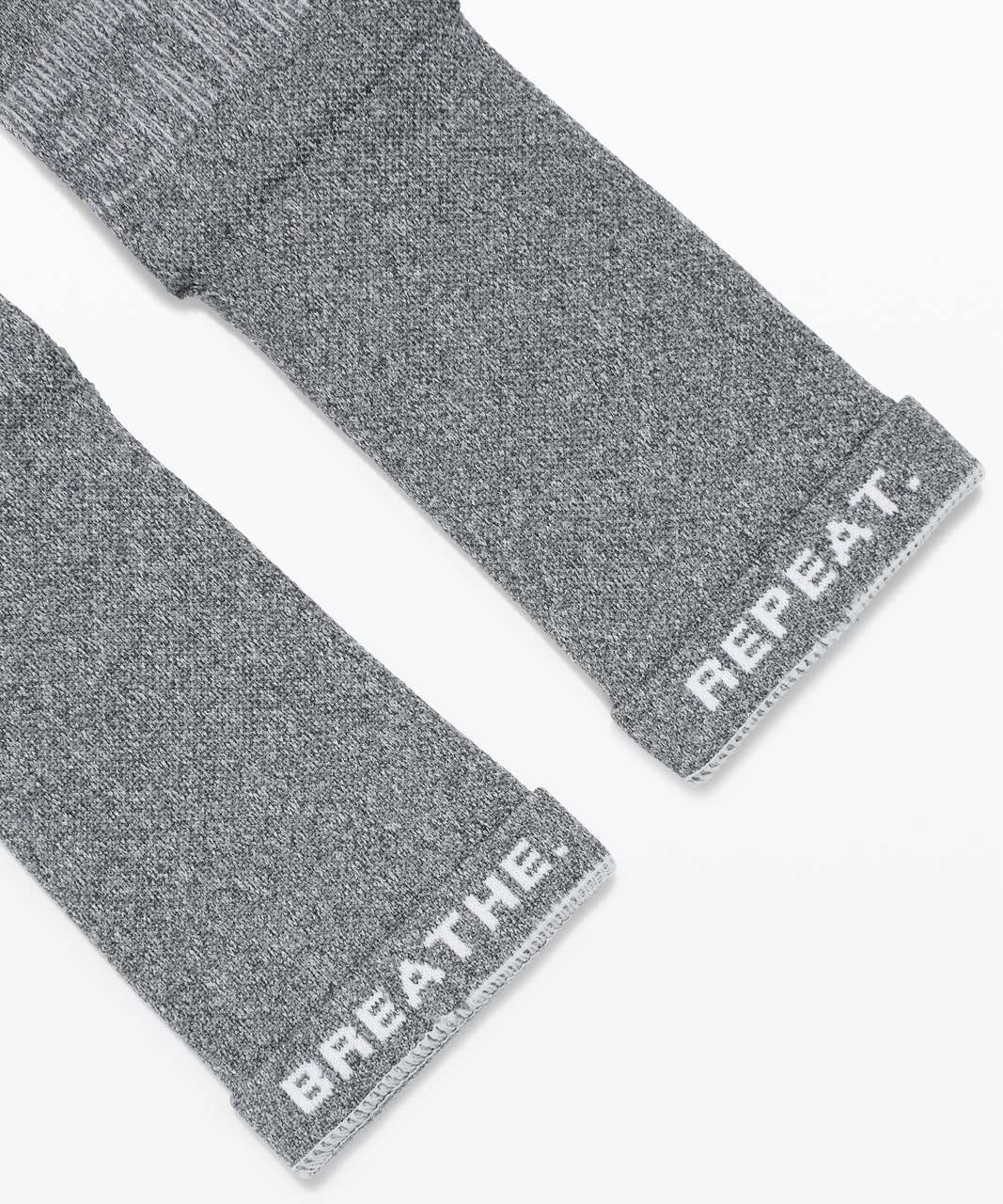 Lululemon Power Stride Crew Sock *Wordmark - Heathered Graphite Grey