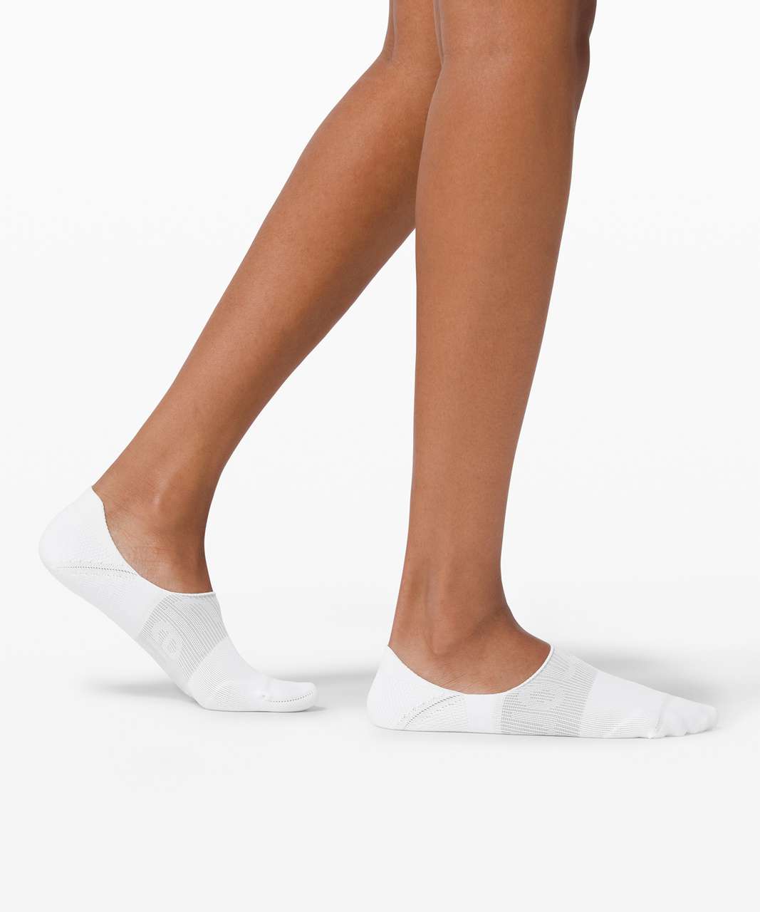 Lululemon Power Stride No Show Sock Active Grip *Wordmark - White