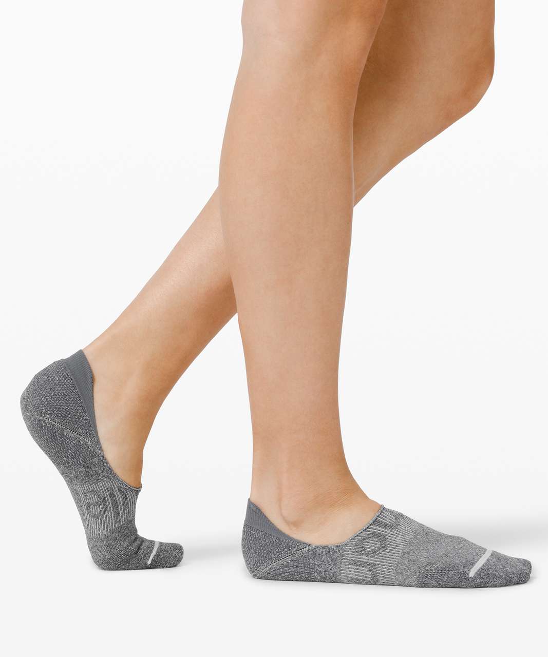 Lululemon Power Stride No Show Sock *Performaheel - Heathered Graphite Grey