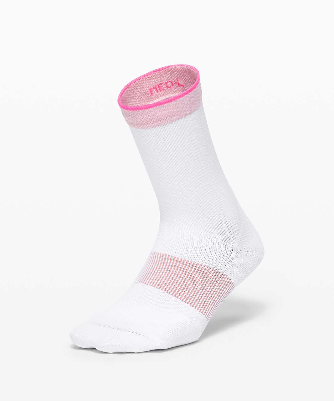 Lululemon Power Stride Crew Sock *Stripe - White / Pink Pastel